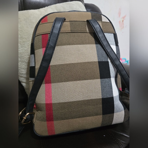 Plaid Designer Backpack - Picture 6 of 8